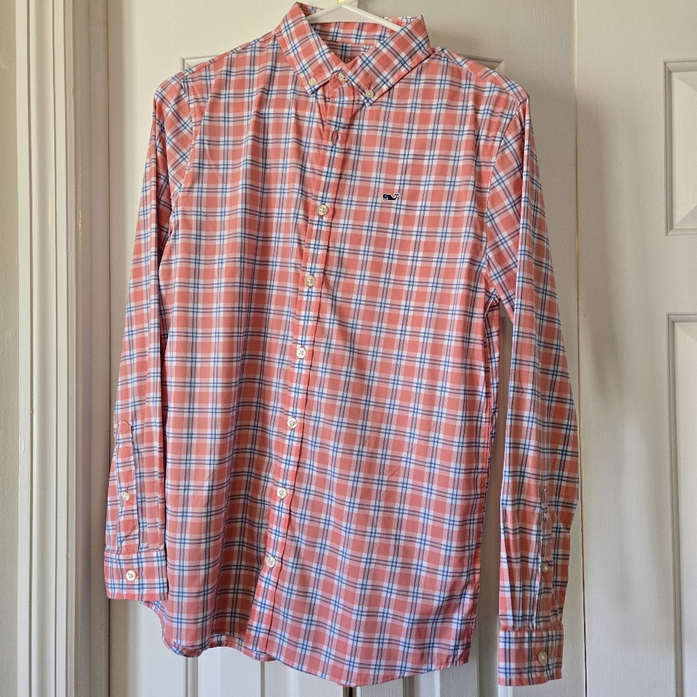 Boy's Vineyard Vines Performance Plaid Button Down Shirt (NWT) Sz L/16